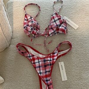 Miesis swim red white and blue bikini